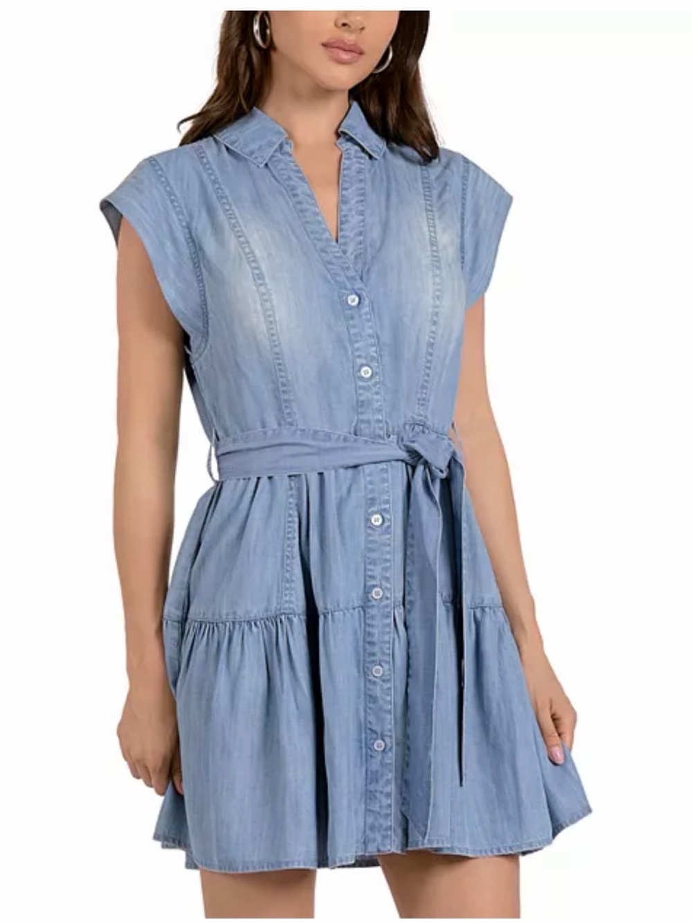 Elan Julia Chambray Denim Dress SM